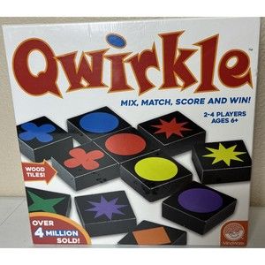 Qwirkle Board Game Mindware Wood Tiles Mix Match Score Ages 6+ Factory Sealed